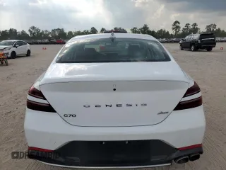 2023 Genesis G70 2.0T with VIN KMTG34TAXPU123780, listed as a Copart auction lot 72181814 with 31,029 mi miles and Salvage Title. Bid and sale history available at carsss.com. Image 6.