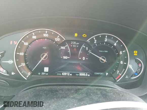 2019 BMW 5 Series 530i with VIN WBAJA5C52KWW13904, listed as a Copart auction lot 41502585 with 43,912 mi miles and Salvage Title. Bid and sale history available at DreamBid. Image 9.