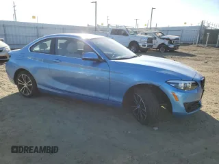 2020 BMW 2 Series 230i with VIN WBA2J1C05L7E57082, listed as a Copart auction lot 43057505 with 2,250 mi miles and Salvage Title. Bid and sale history available at carsss.com. Image 4.