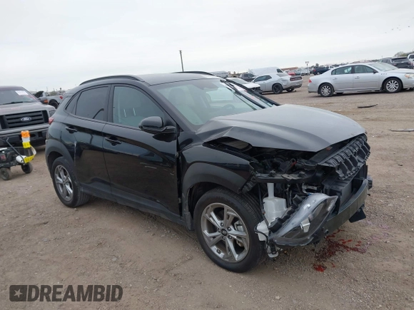 2023 Hyundai Kona SEL with VIN KM8K6CAB1PU045312, listed as a IAAI auction lot 41298596 with 7,767 mi miles. Bid and sale history available at carsss.com. Image 13.
