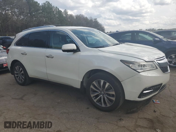 2015 Acura MDX Technology with VIN 5FRYD3H46FB005471, listed as a Copart auction lot 48311235 with 188,093 mi miles and Salvage title. Bid and sale history available at DreamBid. Image 4.