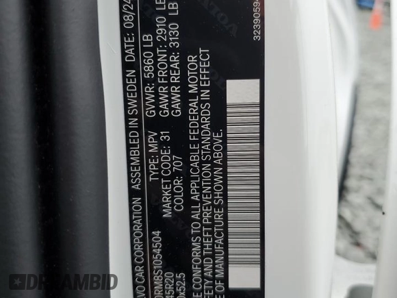 2025 Volvo XC60 Ultra с VIN YV4H60RM8S1054504, выставлен на аукционе Copart как лот 52812715 с пробегом 1 752 миль миль и Списание • Salvage title. История ставок и продаж доступна на DreamBid. Изображение 16.