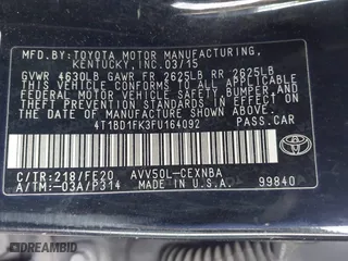 2015 Toyota Camry Hybrid LE with VIN 4T1BD1FK3FU164092, listed as a IAAI auction lot 41886726 with 396,189 mi miles. Bid and sale history available at carsss.com. Image 9.
