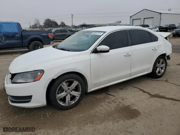 2014 Volkswagen Passat SE with VIN 1VWBP7A31EC011873, listed as a Copart auction lot 83837314 with 147,892 mi miles and Salvage Title. Bid and sale history available at carsss.com. Image 1.