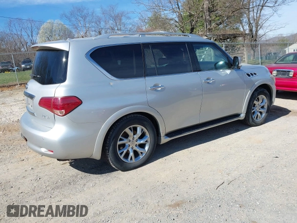 2011 Infiniti QX56 7-passenger with VIN JN8AZ2NE4B9003884, listed as a IAAI auction lot 41790480 with 108,118 mi miles. Bid and sale history available at carsss.com. Image 4.