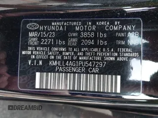 2023 Hyundai Elantra SE z VIN KMHLL4AG1PU547297, wystawiony jako IAAI lot #42080475 z przebiegiem 20 355 mil mil oraz . Historia ofert i sprzedaży dostępna na DreamBid. Obrazek 9.