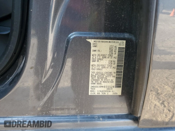 2023 Nissan Frontier SV with VIN 1N6ED1EJ0PN655528, listed as a Copart auction lot 67148513 with 11,233 mi miles. Bid and sale history available at carsss.com. Image 12.