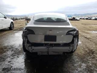 2023 Tesla Model 3 with VIN 5YJ3E1EA9PF515418, listed as a Copart auction lot 43785455 with 6,998 mi miles and Salvage Title. Bid and sale history available at carsss.com. Image 6.