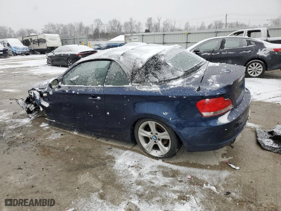 2010 BMW 1 Series 128i with VIN WBAUL7C55AVJ77329, listed as a Copart auction lot 44385165 with 0 mi miles and Salvage Title. Bid and sale history available at carsss.com. Image 2.