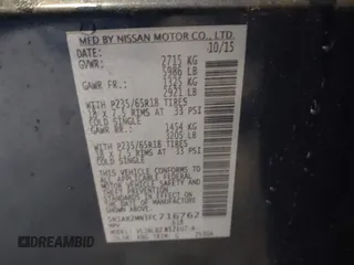 2015 Nissan Pathfinder Platinum с VIN 5N1AR2MN3FC716762, выставлен на аукционе IAAI как лот 42427178 с пробегом 206 057 миль миль и . История ставок и продаж доступна на DreamBid. Изображение 9.