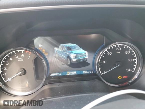 2023 Ford F-150 XL with VIN 1FTEW1CP4PKD26319, listed as a Copart auction lot 43797415 with 25,895 mi miles and Salvage Title. Bid and sale history available at DreamBid. Image 9.
