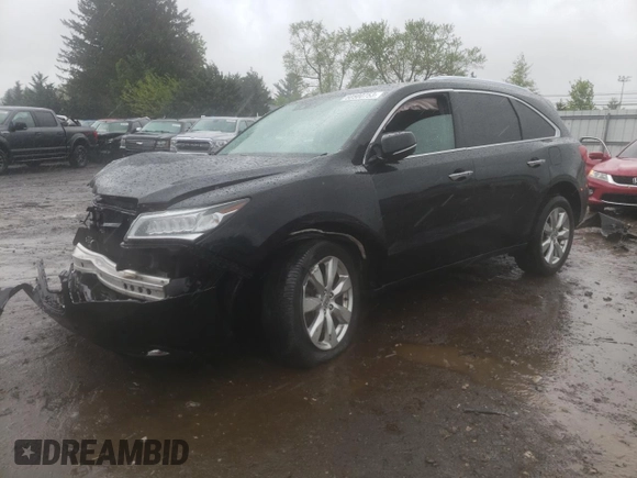2016 Acura MDX w/Advance with VIN 5FRYD4H99GB059785, listed as a Copart auction lot 50500753 with 0 mi miles. Bid and sale history available at carsss.com. Image 1.