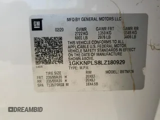 2020 GMC Acadia Denali with VIN 1GKKNPLS8LZ180929, listed as a Copart auction lot 48424835 with Not provided miles and Non repairable. Bid and sale history available at DreamBid. Image 14.