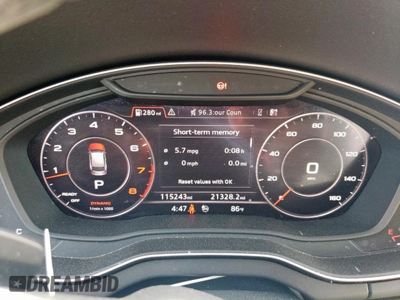 2018 Audi Q5 Premium with VIN WA1ANAFYXJ2078763, listed as a Copart auction lot 49162375 with 115,243 mi miles and Salvage Title. Bid and sale history available at DreamBid. Image 9.