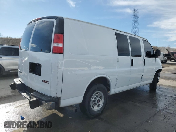 2020 GMC Savana Cargo z VIN 1GTW7AFGXL1264289, wystawiony jako Copart lot #46355335 z przebiegiem 112 214 mil mil oraz Szkoda całkowita • Salvage title. Historia ofert i sprzedaży dostępna na DreamBid. Obrazek 3.