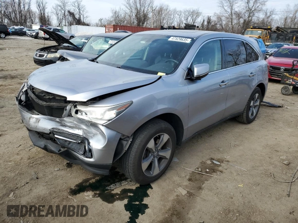 2016 Acura MDX with VIN 5FRYD4H27GB017182, listed as a Copart auction lot 47529635 with 136,170 mi miles and Salvage Title. Bid and sale history available at carsss.com. Image 1.