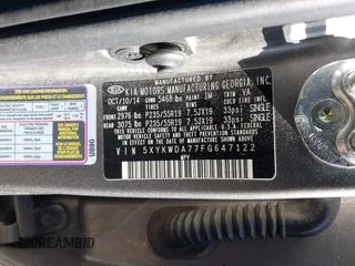 2015 Kia Sorento SX with VIN 5XYKWDA77FG647122, listed as a IAAI auction lot 41416613 with 157,677 mi miles. Bid and sale history available at carsss.com. Image 9.
