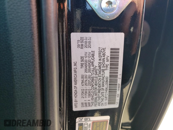 2020 Acura RDX w/A-Spec Pkg with VIN 5J8TC1H64LL008450, listed as a Copart auction lot 72011483 with 25,353 mi miles. Bid and sale history available at carsss.com. Image 15.