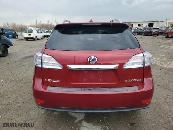 2010 Lexus RX 450h with VIN JTJBC1BA8A2414805, listed as a Copart auction lot 46877445 with NaN miles and Salvage Title. Bid and sale history available at carsss.com. Image 6.