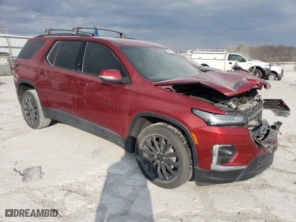2022 Chevrolet Traverse RS with VIN 1GNERJKW9NJ136221, listed as a Copart auction lot 83496934 with 61,538 mi miles and Salvage Title. Bid and sale history available at carsss.com. Image 4.