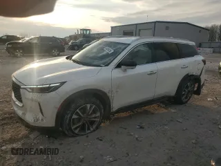 2023 Infiniti QX60 Luxe z VIN 5N1DL1FS7PC368302, wystawiony jako Copart lot #50555355 z przebiegiem 23 994 mil mil oraz Szkoda całkowita • Salvage title. Historia ofert i sprzedaży dostępna na DreamBid. Obrazek 1.