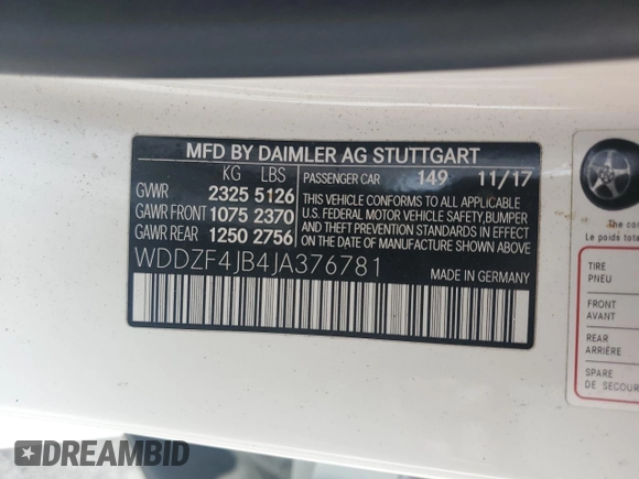 2018 Mercedes-Benz E-Class E 300 with VIN WDDZF4JB4JA376781, listed as a Copart auction lot 49887935 with 100,646 mi miles and Salvage Title. Bid and sale history available at carsss.com. Image 13.