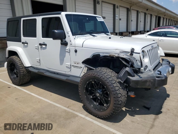 2017 Jeep Wrangler Unlimited Sahara with VIN 1C4BJWEG7HL684621, listed as a Copart auction lot 62403015 with 92,786 mi miles and Salvage title. Bid and sale history available at DreamBid. Image 4.