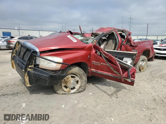 2006 Dodge Ram 2500 SLT with VIN 1D7KS28C26J234372, listed as a Copart auction lot 70235864 with 0 mi miles and Salvage Title. Bid and sale history available at carsss.com. Image 1.