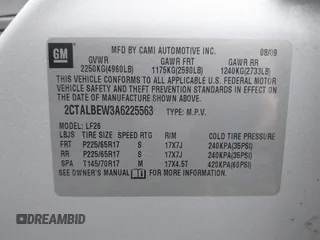 2010 GMC Terrain SLE-1 z VIN 2CTALBEW3A6225563, wystawiony jako IAAI lot #41813885 z przebiegiem 191 222 mil mil oraz . Historia ofert i sprzedaży dostępna na DreamBid. Obrazek 9.
