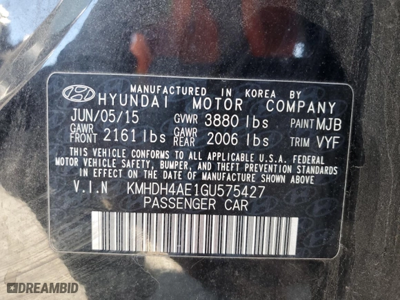 2016 Hyundai Elantra SE with VIN KMHDH4AE1GU575427, listed as a Copart auction lot 49914035 with 91,297 mi miles and Non Repairable. Bid and sale history available at carsss.com. Image 15.