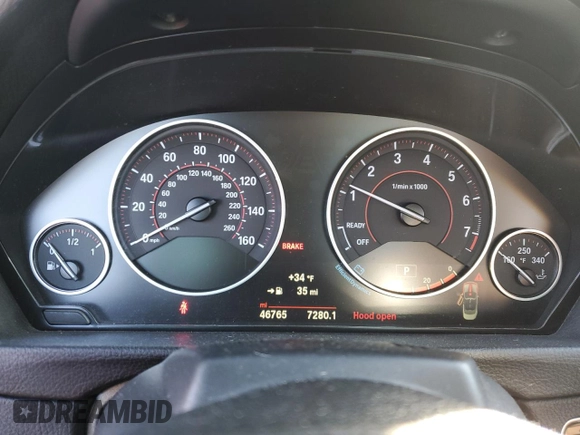 2016 BMW 4 Series 428i xDrive with VIN WBA3T1C56G5F38863, listed as a Copart auction lot 46071735 with 46,765 mi miles and Salvage title. Bid and sale history available at DreamBid. Image 9.