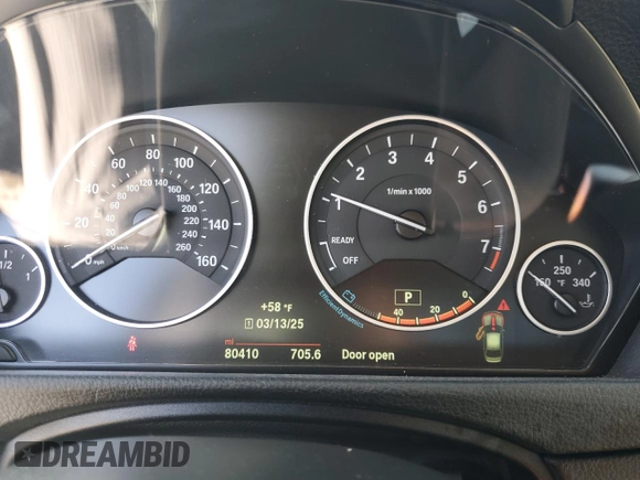 2015 BMW 3 Series 328i xDrive with VIN WBA3B3C50FF548227, listed as a Copart auction lot 48989675 with 80,410 mi miles and Salvage Title. Bid and sale history available at carsss.com. Image 9.