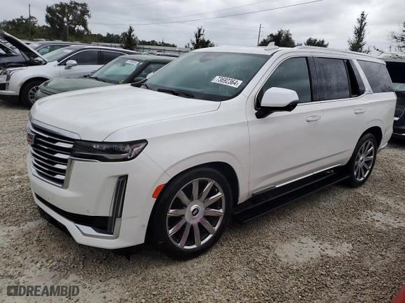 2022 Cadillac Escalade Premium Luxury Platinum with VIN 1GYS4DKL3NR119329, listed as a Copart auction lot 73692364 with 0 mi miles and Salvage Title. Bid and sale history available at carsss.com. Image 1.