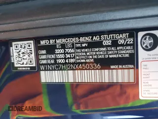 2022 Mercedes-Benz G 63 AMG z VIN W1NYC7HJ2NX450336, wystawiony jako Copart lot #43781705 z przebiegiem 26 974 mil mil oraz Szkoda całkowita • Salvage title. Historia ofert i sprzedaży dostępna na DreamBid. Obrazek 13.