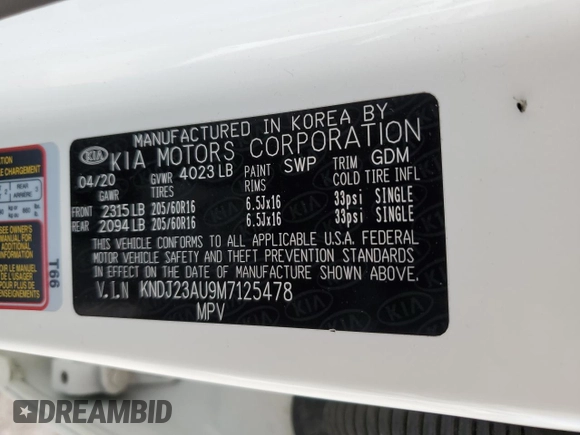 2021 Kia Soul S with VIN KNDJ23AU9M7125478, listed as a Copart auction lot 49598575 with 138,386 mi miles and Salvage Title. Bid and sale history available at DreamBid. Image 12.