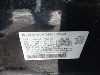 2022 Acura MDX w/Technology Package with VIN 5J8YD9H46NL001454, listed as a IAAI auction lot 41268436 with 83,753 mi miles. Bid and sale history available at carsss.com. Image 9.