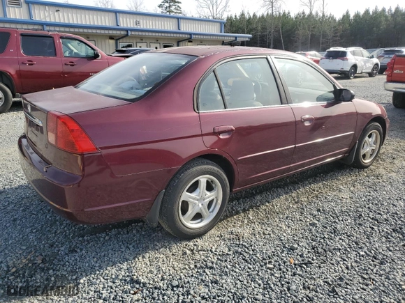 2002 Honda Civic LX with VIN 1HGES16632L034065, listed as a Copart auction lot 84804924 with 130,102 mi miles and Salvage Title. Bid and sale history available at carsss.com. Image 3.