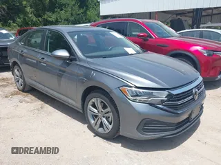 2024 Volkswagen Jetta SE with VIN 3VWEM7BU9RM047828, listed as a IAAI auction lot 42760196 with 21,311 mi miles and . Bid and sale history available at DreamBid. Image 1.