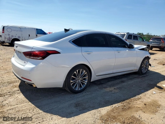 2017 Genesis G80 3.8L with VIN KMHGN4JE7HU209379, listed as a Copart auction lot 46981105 with 67,037 mi miles and Salvage Title. Bid and sale history available at carsss.com. Image 3.