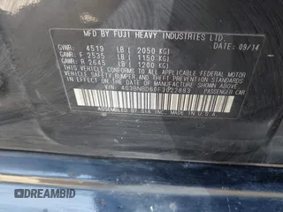 2015 Subaru Legacy Premium with VIN 4S3BNBD60F3022883, listed as a IAAI auction lot 41978746 with 234,440 mi miles and . Bid and sale history available at DreamBid. Image 9.