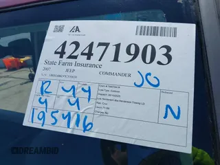 2007 Jeep Commander Sport z VIN 1J8HG48K97C530030, wystawiony jako IAAI lot #42471903 z przebiegiem 195 416 mil mil oraz . Historia ofert i sprzedaży dostępna na DreamBid. Obrazek 18.