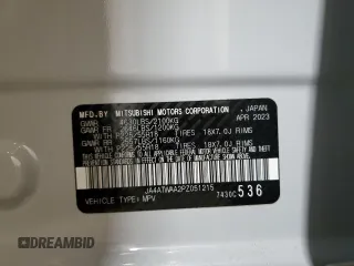 2023 Mitsubishi Eclipse Cross SE с VIN JA4ATWAA2PZ051215, выставлен на аукционе Copart как лот 61580235 с пробегом 21 977 миль миль и Списание • Salvage title. История ставок и продаж доступна на DreamBid. Изображение 13.
