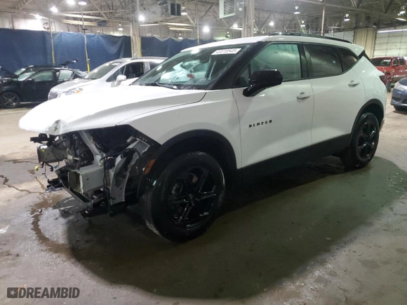 2023 Chevrolet Blazer LT with VIN 3GNKBCR45PS117996, listed as a Copart auction lot 43816545 with 22,358 mi miles and Salvage Title. Bid and sale history available at carsss.com. Image 1.