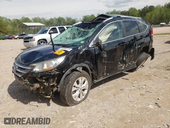 2013 Honda CR-V EX-L with VIN 2HKRM3H70DH515734, listed as a Copart auction lot 53114575 with Not Provided miles and Salvage Title. Bid and sale history available at DreamBid. Image 1.