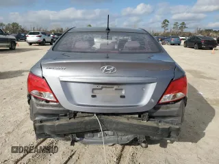 2015 Hyundai Accent GLS with VIN KMHCT4AEXFU906644, listed as a Copart auction lot 43817915 with 121,072 mi miles and Salvage Title. Bid and sale history available at carsss.com. Image 6.