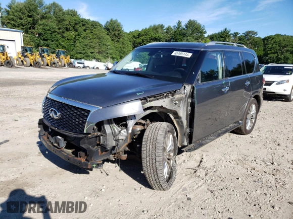 2017 Infiniti QX80 with VIN JN8AZ2NC3H9432070, listed as a Copart auction lot 60469744 with 52,173 mi miles and Salvage Title. Bid and sale history available at carsss.com. Image 1.