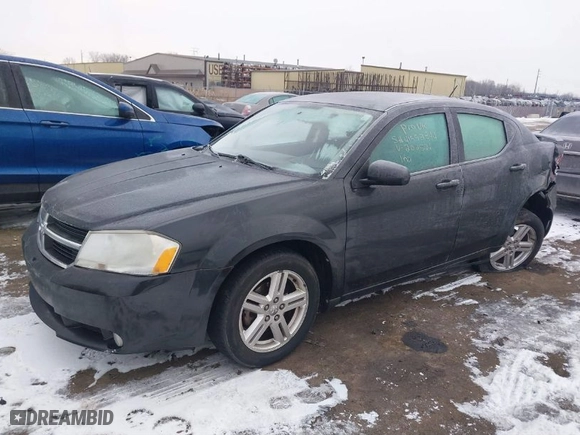 2010 Dodge Avenger R/T with VIN 1B3CC5FB1AN202524, listed as a IAAI auction lot 41552844 with 172,275 mi miles. Bid and sale history available at carsss.com. Image 2.