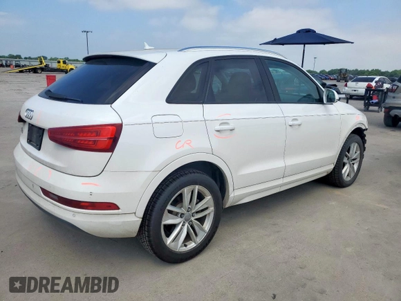 2017 Audi Q3 Premium with VIN WA1BCCFS4HR014916, listed as a Copart auction lot 57602295 with 92,348 mi miles and Salvage title. Bid and sale history available at DreamBid. Image 3.
