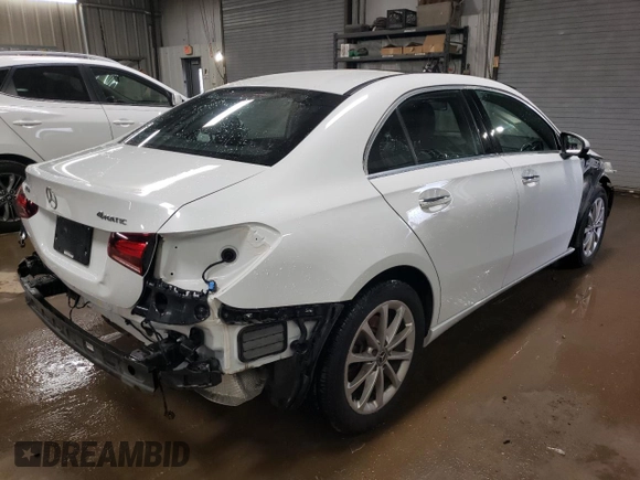 2020 Mercedes-Benz A 220 with VIN WDD3G4FB9LW038522, listed as a Copart auction lot 43307274 with 27,161 mi miles and Salvage Title. Bid and sale history available at DreamBid. Image 3.