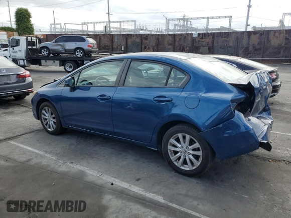 2012 Honda Civic EX with VIN 2HGFB2F80CH541919, listed as a Copart auction lot 53491455 with 82,122 mi miles and Salvage Title. Bid and sale history available at DreamBid. Image 2.